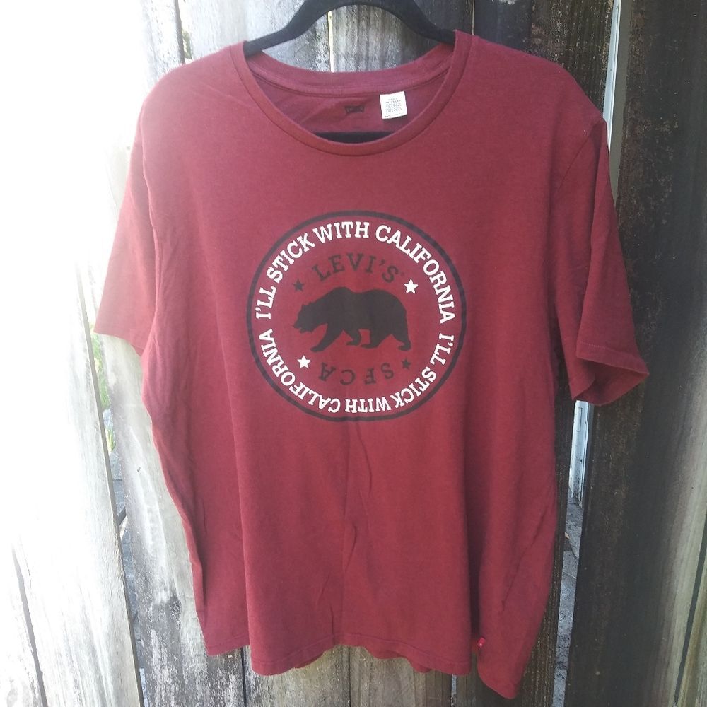 Levi's Men I'll Stick With California Tee Surfer Husky Built Beachwear Size 3XL